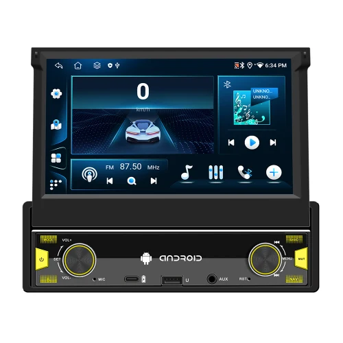 9719-H | 1-DIN Aвто магнитола с выдвижным экраном 7" и CarPlay