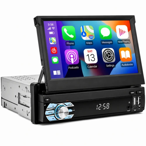 9710-F | 1-DIN Aвто магнитола с выдвижным экраном 7" и CarPlay