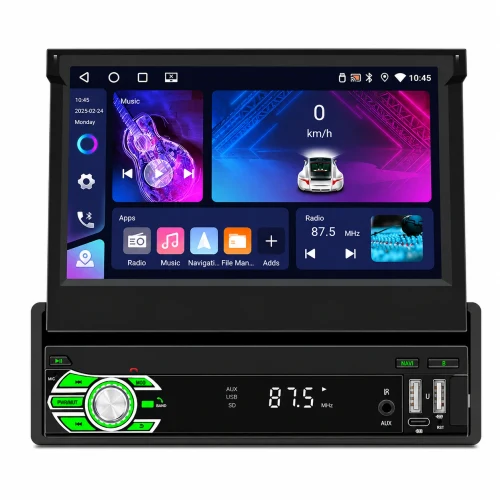 9710-F | 1-DIN Aвто магнитола с выдвижным экраном 7" и CarPlay